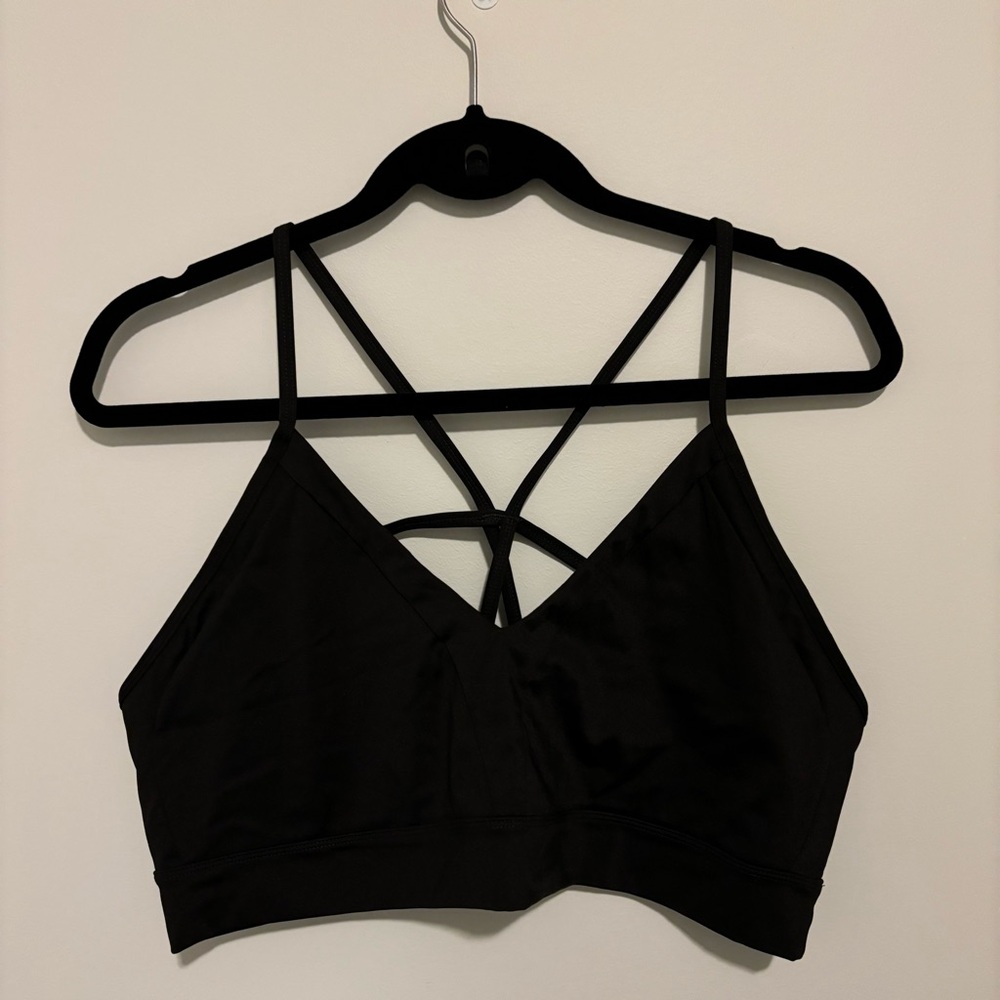 Black Strappy Women's Sports Bra